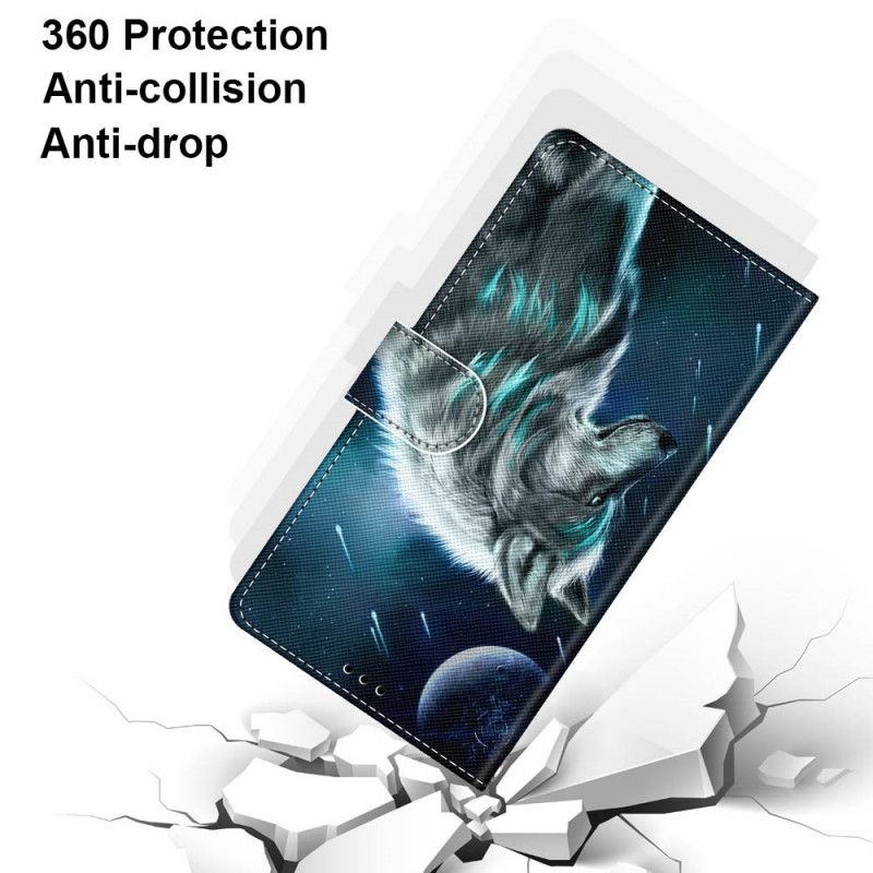 Leren Hoesje Xiaomi Mi 10T Lite 5G / Redmi Note 9 Pro 5G Lichtblauw Donkerblauw Wolfshond