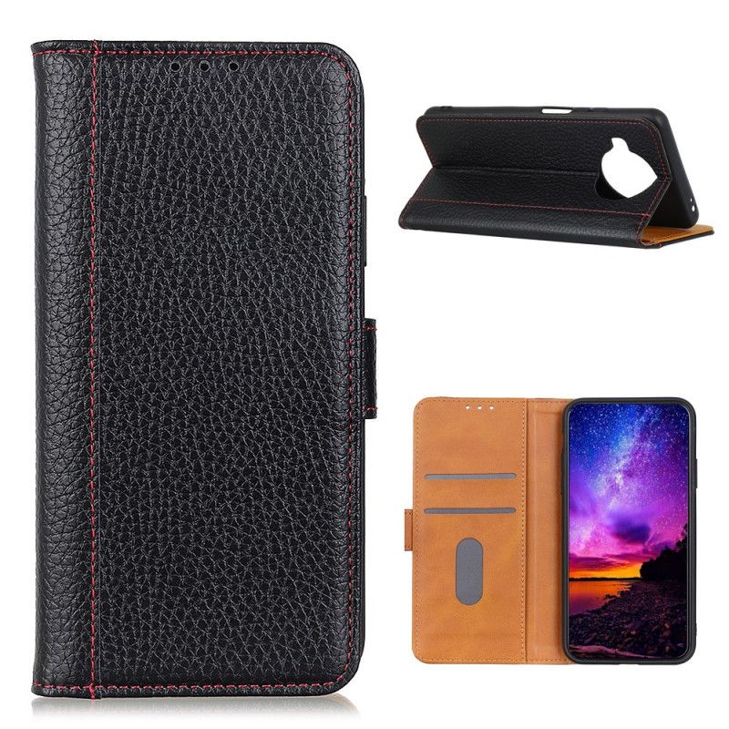 Leren Hoesje Xiaomi Mi 10T Lite 5G / Redmi Note 9 Pro 5G Rood Zwart Lychee Leereffect