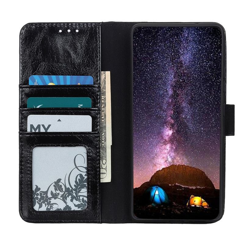 Leren Hoesje Xiaomi Mi 10T Lite 5G / Redmi Note 9 Pro 5G Rood Zwart Telefoonhoesje Split Lakleer