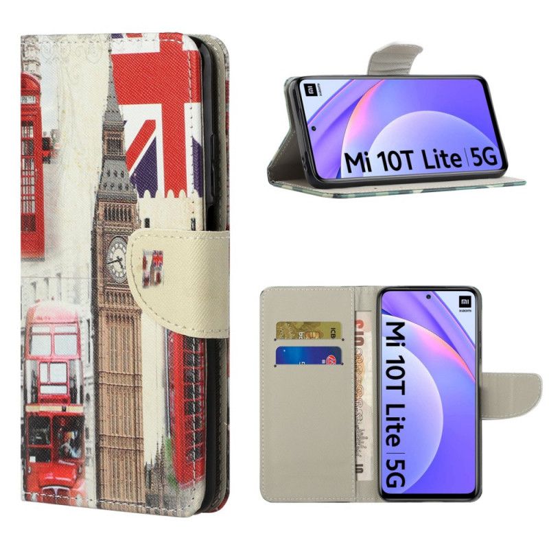 Leren Hoesje Xiaomi Mi 10T Lite 5G / Redmi Note 9 Pro 5G Telefoonhoesje Leven In Londen