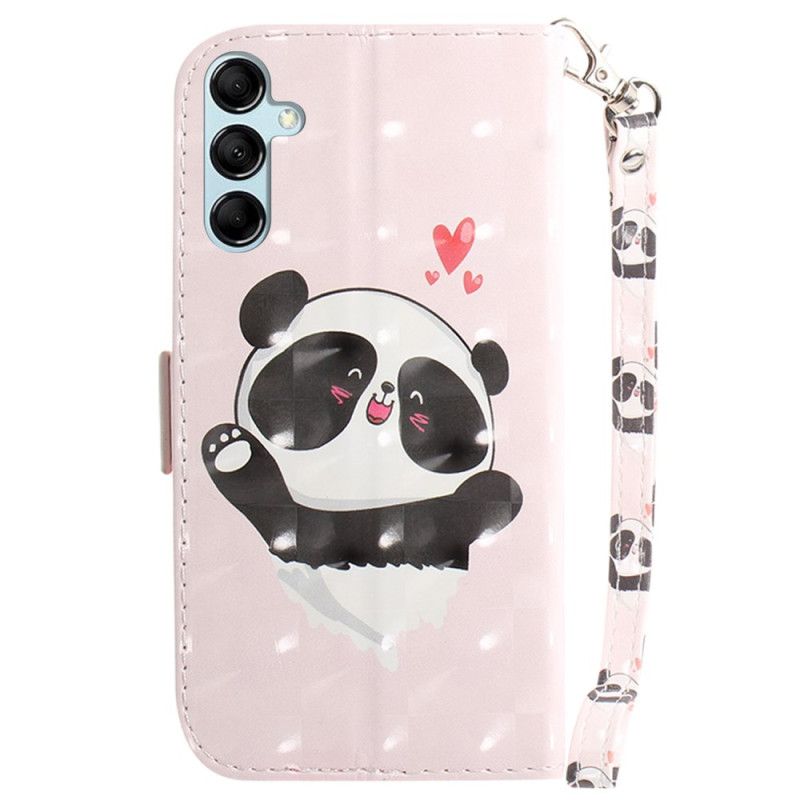 Folio-hoesje Samsung Galaxy A15 Telefoonhoesje Panda Love Met Riempje