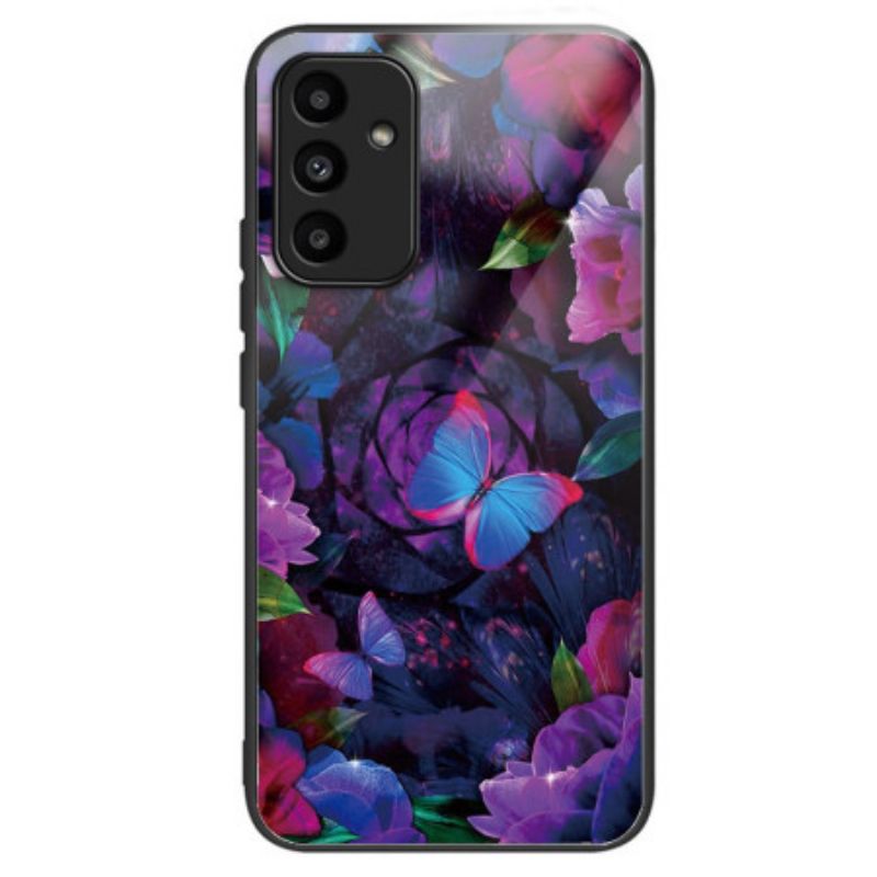 Hoesje Samsung Galaxy A15 Kleurrijke Vlinders Van Gehard Glas Bescherming Hoesje