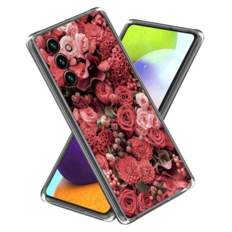 Hoesje Samsung Galaxy A15 Roze En Rode Bloemen