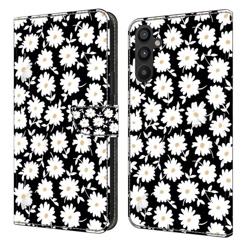 Leren Hoesje Samsung Galaxy A15 Bloemenpatroon