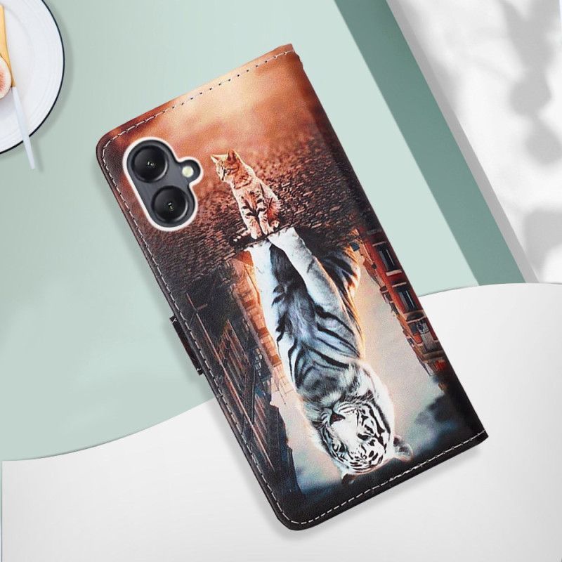 Leren Hoesje Samsung Galaxy A15 Droom Van Kitten Met Riem Bescherming Hoesje