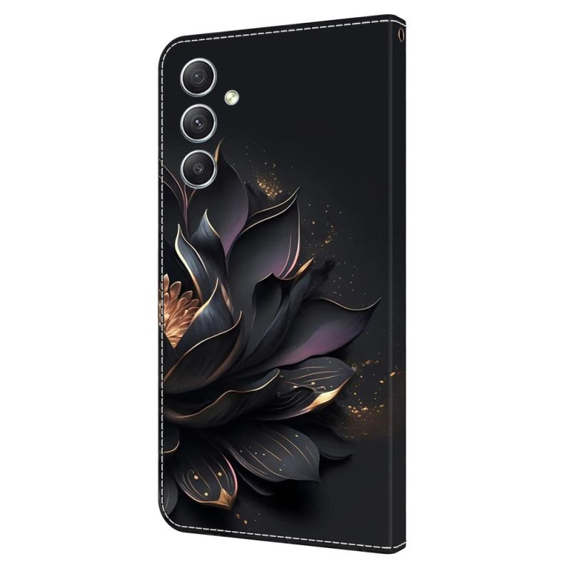 Leren Hoesje Samsung Galaxy A15 Paarse Lotus Bescherming Hoesje