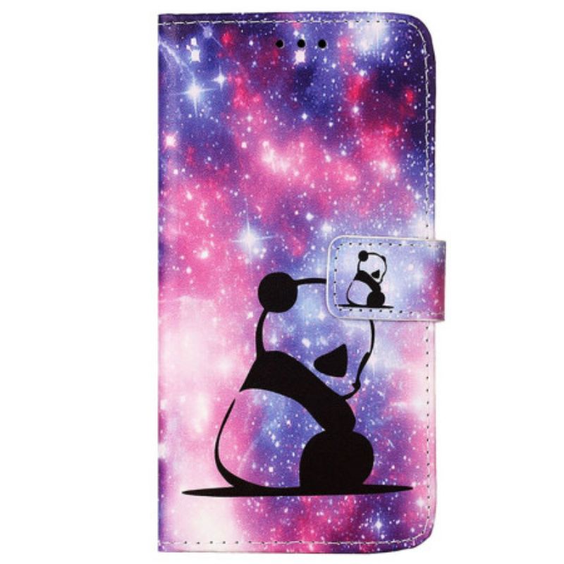 Leren Hoesje Voor Samsung Galaxy A15 Babypanda Met Riem