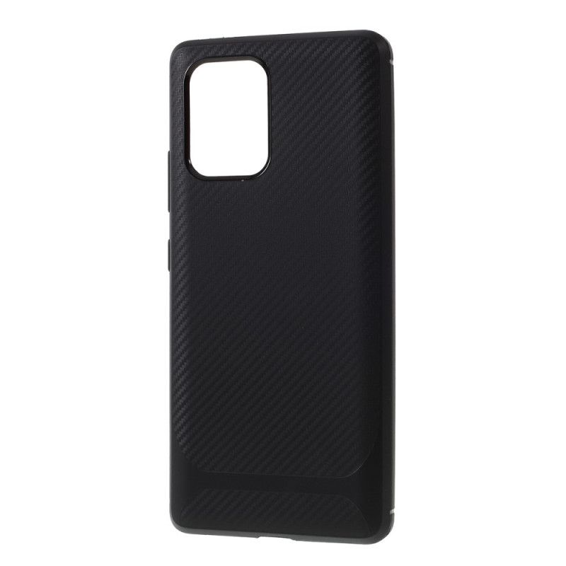 Case Hoesje Samsung Galaxy S10 Lite Rood Zwart Telefoonhoesje Enkele Koolstofvezel