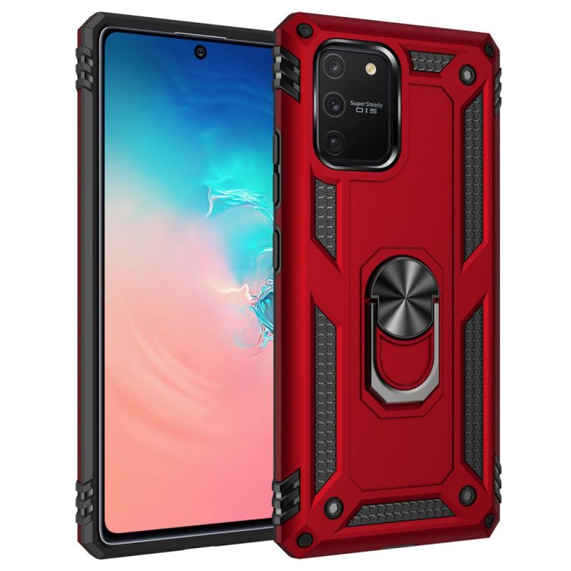 Case Hoesje Samsung Galaxy S10 Lite Rood Zwart Telefoonhoesje Premium Ring