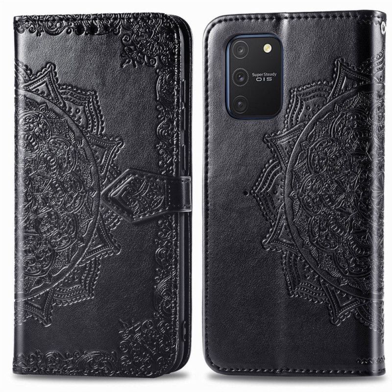 Cover Folio-hoesje Samsung Galaxy S10 Lite Lichtblauw Grijs Telefoonhoesje Mandala Van Middelbare Leeftijd