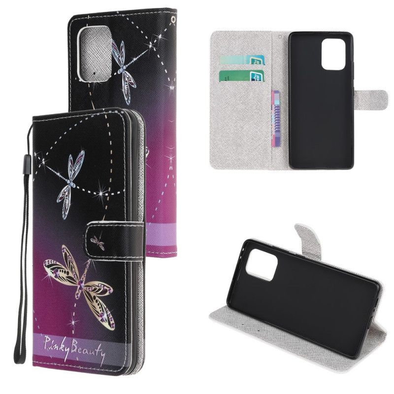 Flip Case Leren Samsung Galaxy S10 Lite Libellen Met String