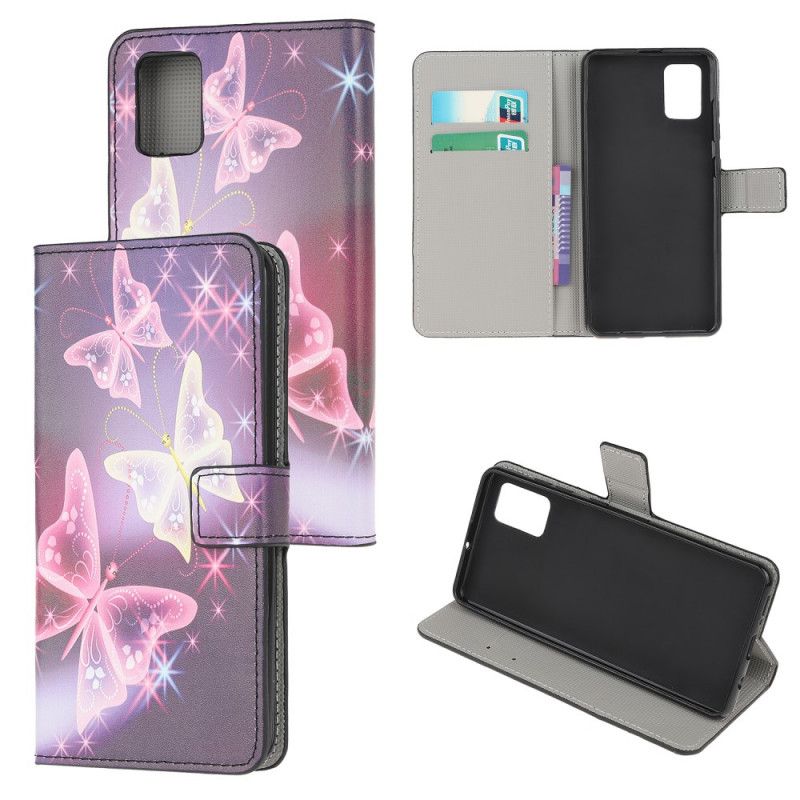 Flip Case Leren Samsung Galaxy S10 Lite Neon Vlinders