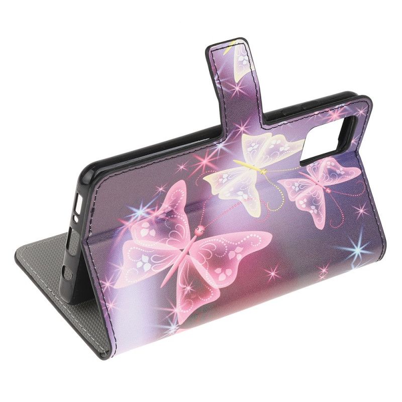 Flip Case Leren Samsung Galaxy S10 Lite Neon Vlinders