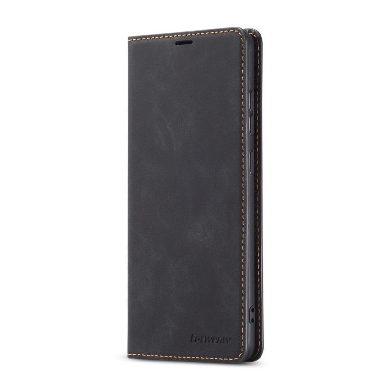 Folio-hoesje voor Samsung Galaxy S10 Lite Rood Zwart Forwenw Leereffect