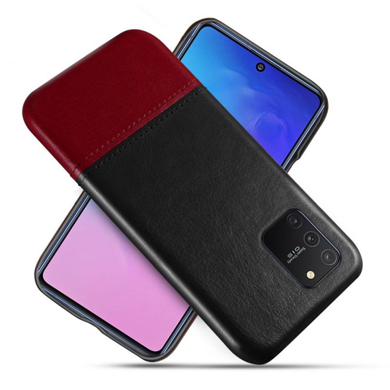 Hoesje Samsung Galaxy S10 Lite Rood Zwart Ksq Tweekleurig Leereffect