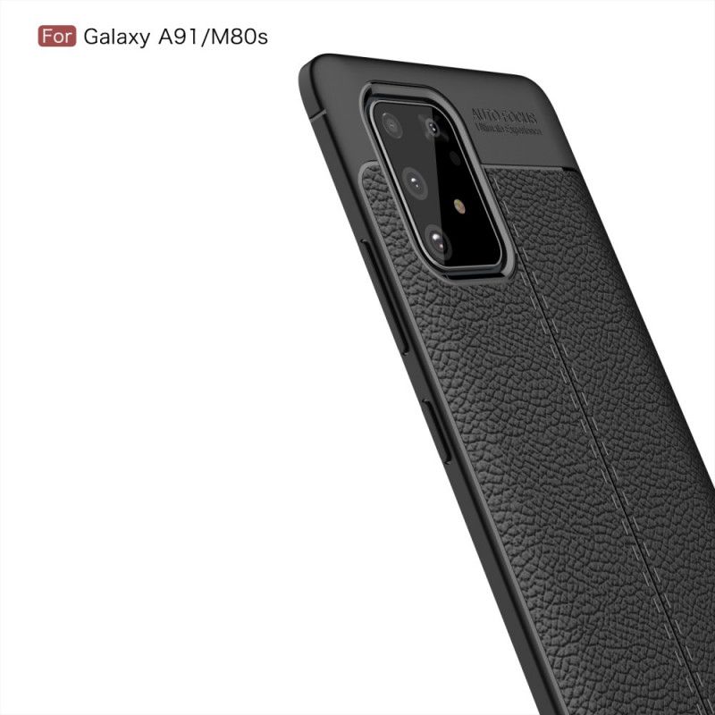 Hoesje voor Samsung Galaxy S10 Lite Rood Zwart Dubbellijns Lychee Leereffect