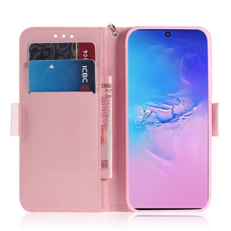 Leren Hoesje Samsung Galaxy S10 Lite Telefoonhoesje Hamsters Met String