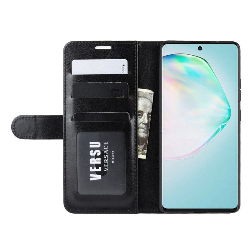 Leren Hoesje Samsung Galaxy S10 Lite Wit Zwart Telefoonhoesje Ultra Kunstleer