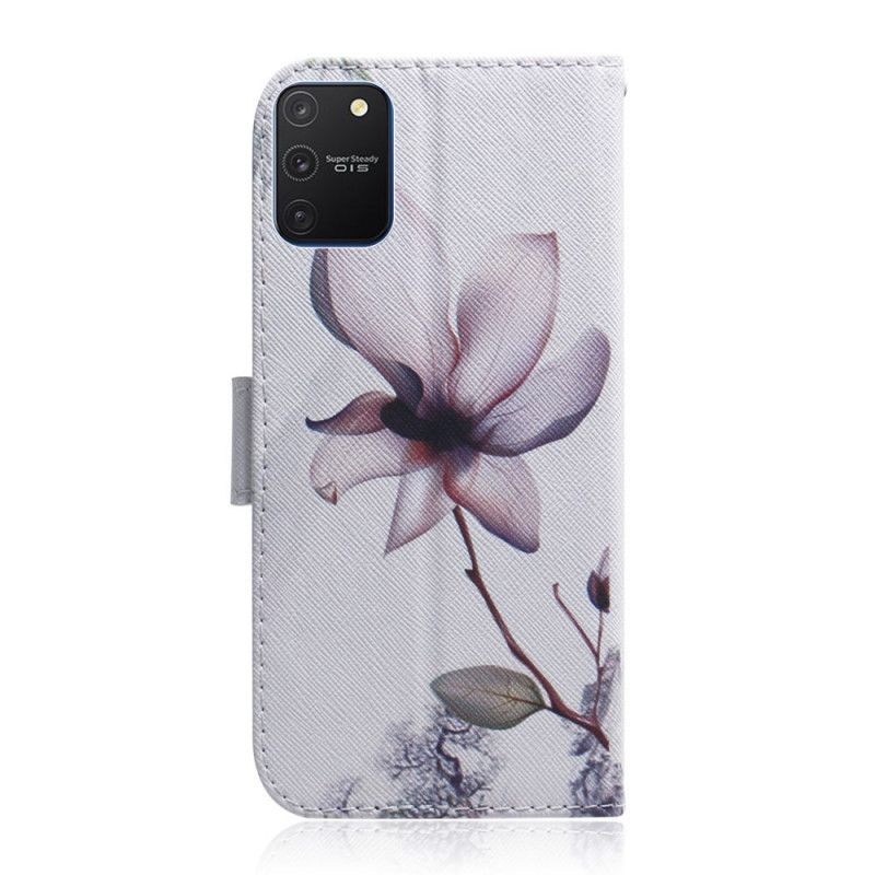 Leren Hoesje voor Samsung Galaxy S10 Lite Oud Roze Bloem