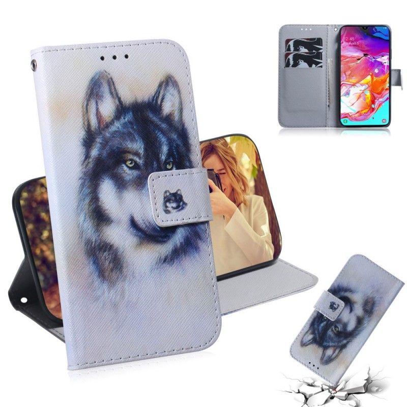 Bescherming Hoesje Samsung Galaxy A70 Telefoonhoesje Honden Blik