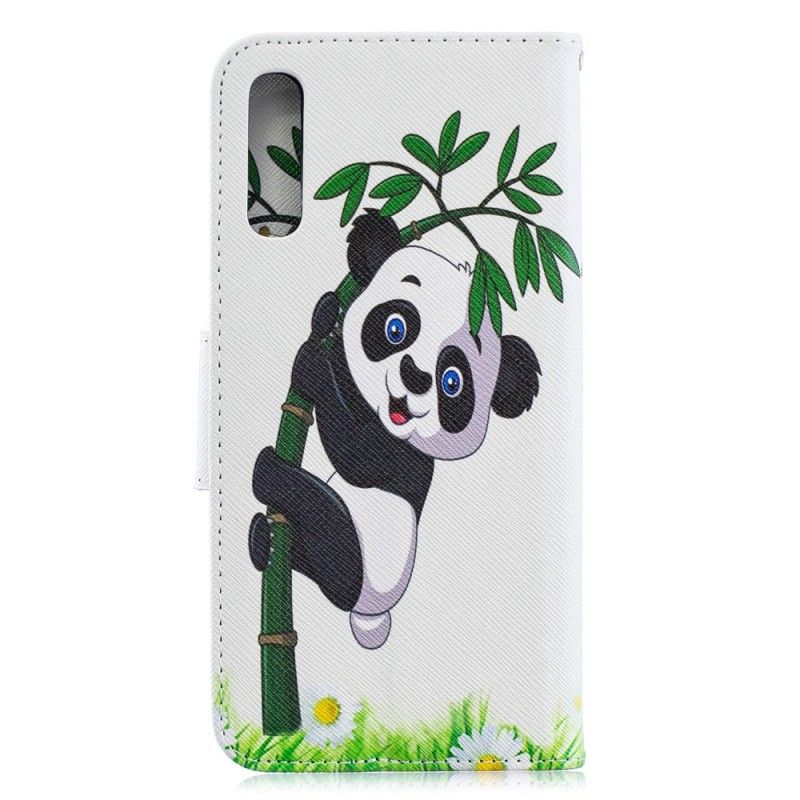 Bescherming Hoesje Samsung Galaxy A70 Telefoonhoesje Panda Op Bamboe