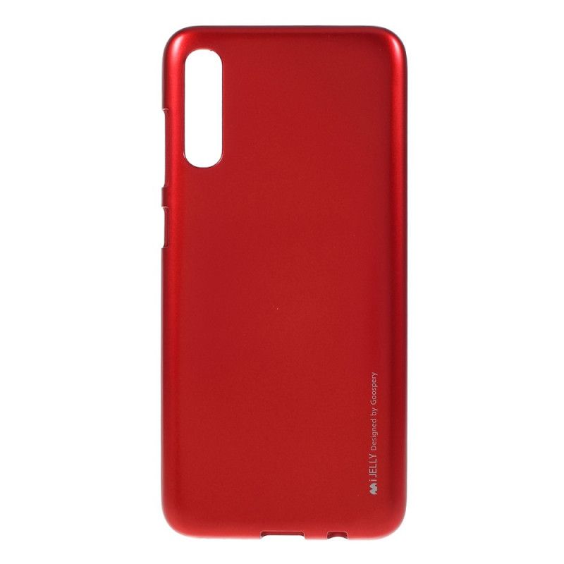 Case Hoesje Samsung Galaxy A70 Rood Zwart Telefoonhoesje Metal Effect I Jelly Kwik Goospery