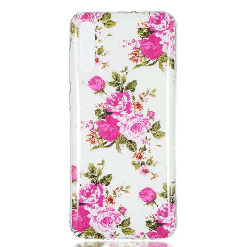 Case Hoesje Samsung Galaxy A70 Telefoonhoesje Fluorescerende Vrijheidsbloemen