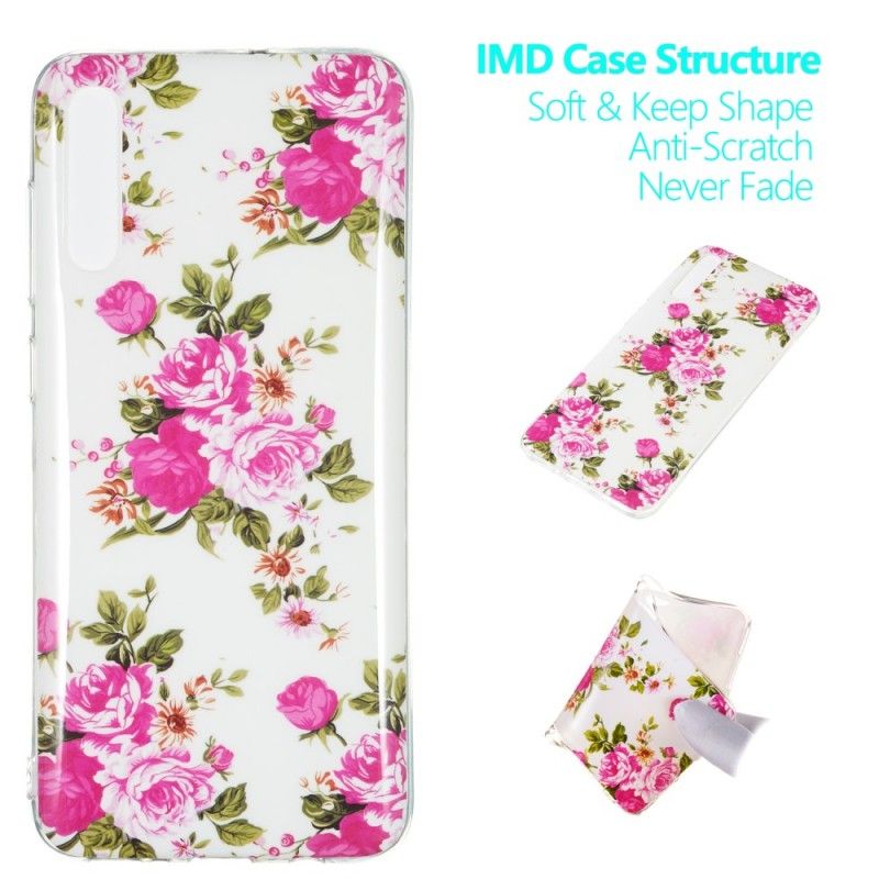 Case Hoesje Samsung Galaxy A70 Telefoonhoesje Fluorescerende Vrijheidsbloemen