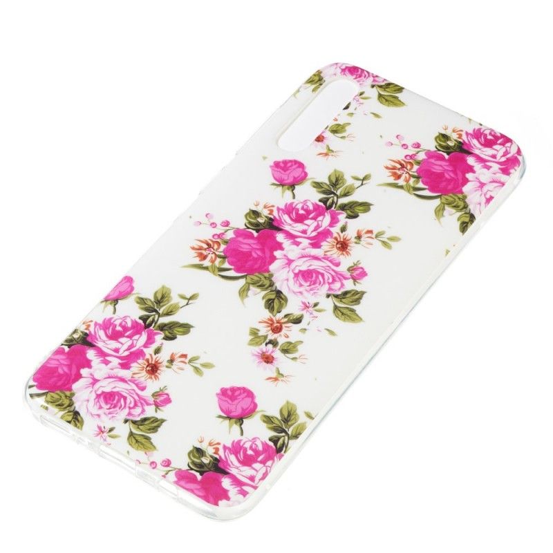 Case Hoesje Samsung Galaxy A70 Telefoonhoesje Fluorescerende Vrijheidsbloemen