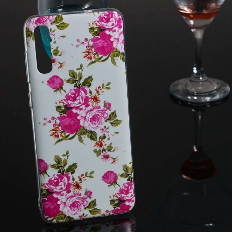 Case Hoesje Samsung Galaxy A70 Telefoonhoesje Fluorescerende Vrijheidsbloemen