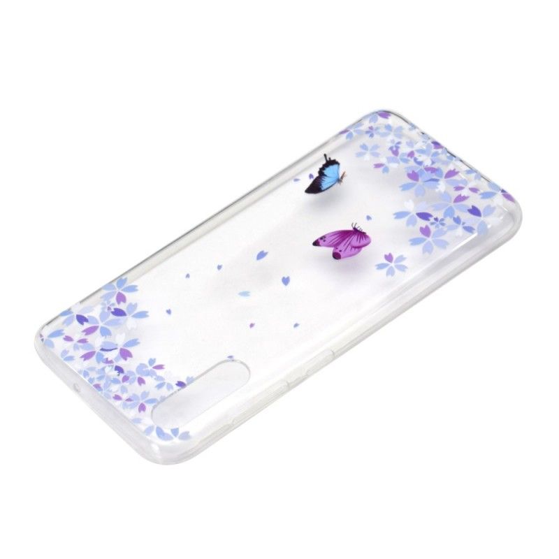 Case Hoesje Samsung Galaxy A70 Telefoonhoesje Transparante Vlinders En Bloemen