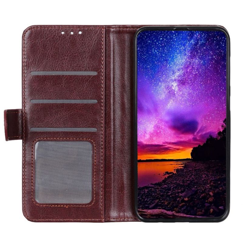 Cover Folio-hoesje Samsung Galaxy A70 Bruin Telefoonhoesje Fijn Leereffect