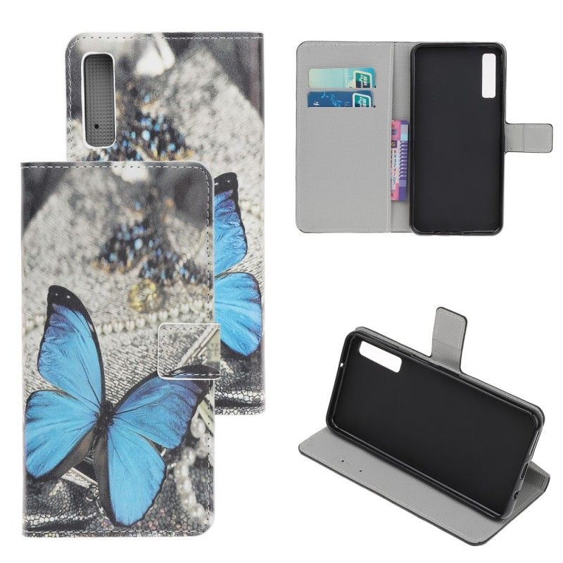 Cover Folio-hoesje Samsung Galaxy A70 Telefoonhoesje Blauwe Vlinder