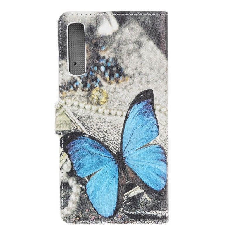 Cover Folio-hoesje Samsung Galaxy A70 Telefoonhoesje Blauwe Vlinder