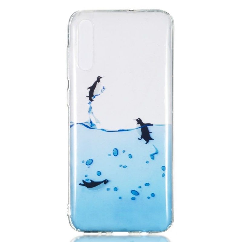 Cover Hoesje Samsung Galaxy A70 Telefoonhoesje Set Pinguïns