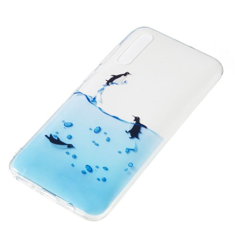 Cover Hoesje Samsung Galaxy A70 Telefoonhoesje Set Pinguïns