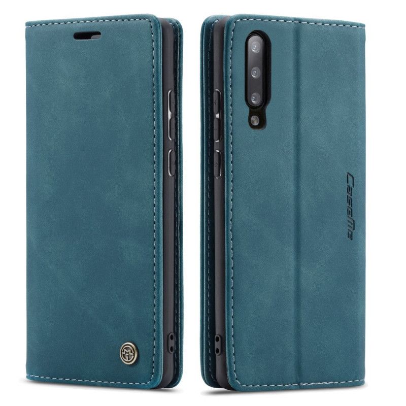 Folio-hoesje Samsung Galaxy A70 Donkerblauw Zwart Kunstlederen Etui