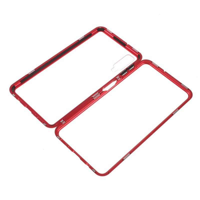 Folio-hoesje voor Samsung Galaxy A70 Lichtblauw Rood Transparant Afneembaar