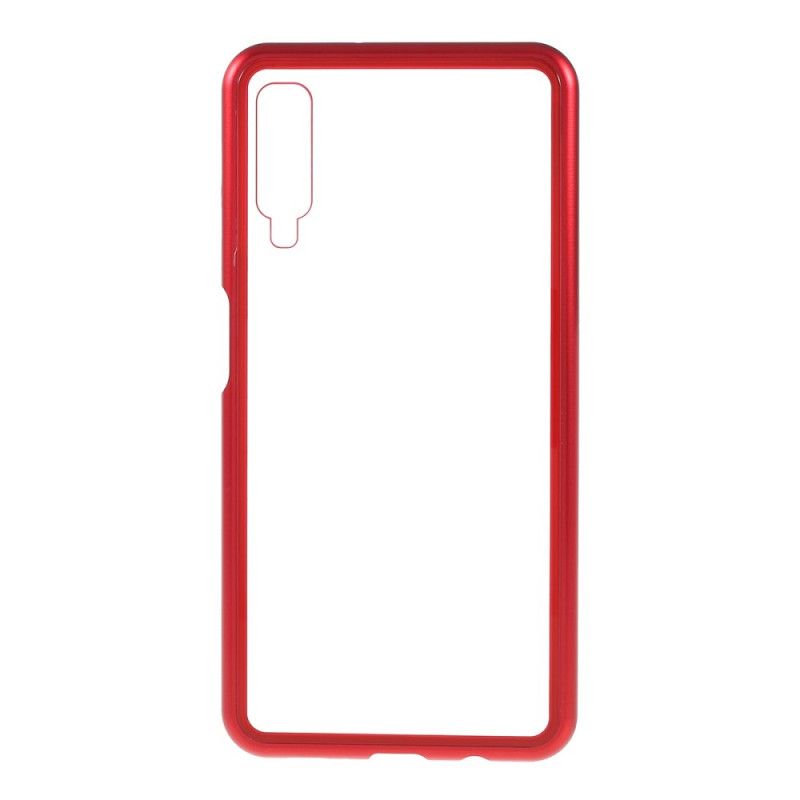 Folio-hoesje voor Samsung Galaxy A70 Lichtblauw Rood Transparant Afneembaar