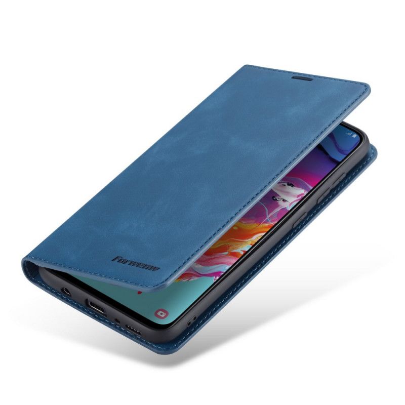 Folio-hoesje voor Samsung Galaxy A70 Rood Zwart Forwenw Leereffect