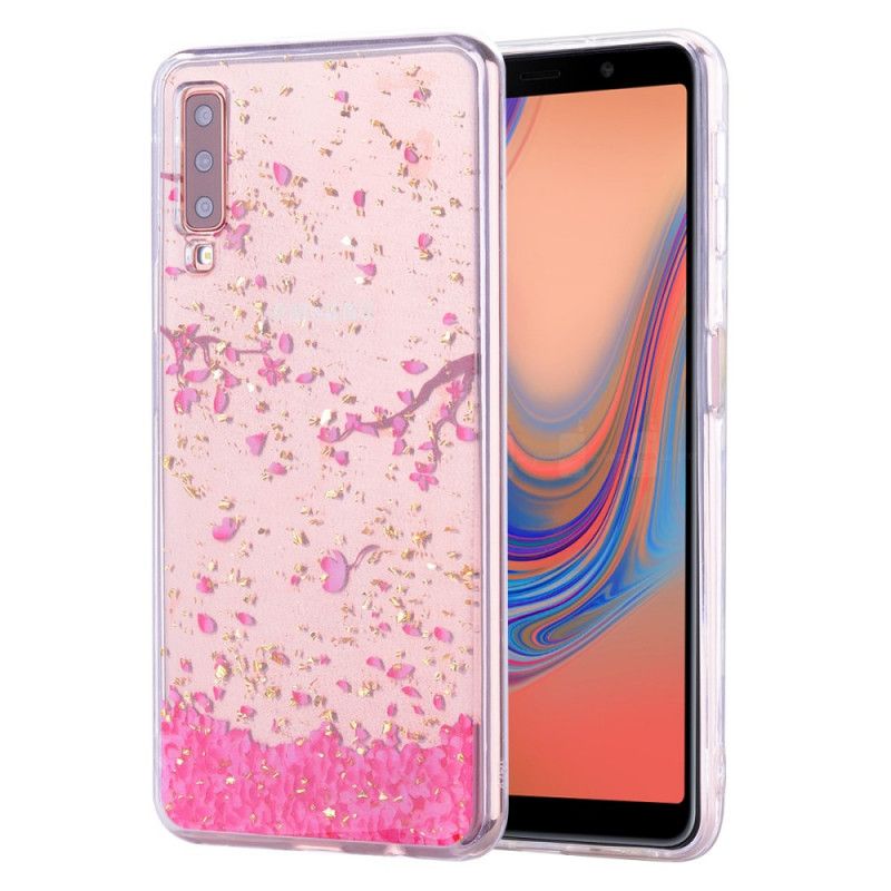 Hoesje Samsung Galaxy A70 Bloemblaadjes En Glitter