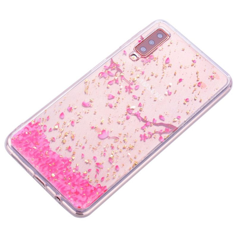 Hoesje Samsung Galaxy A70 Bloemblaadjes En Glitter