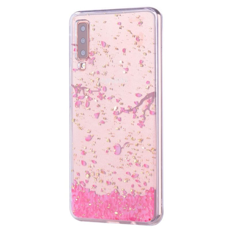 Hoesje Samsung Galaxy A70 Bloemblaadjes En Glitter