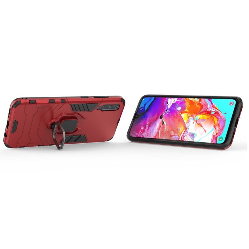 Hoesje Samsung Galaxy A70 Rood Zwart Resistente Ring