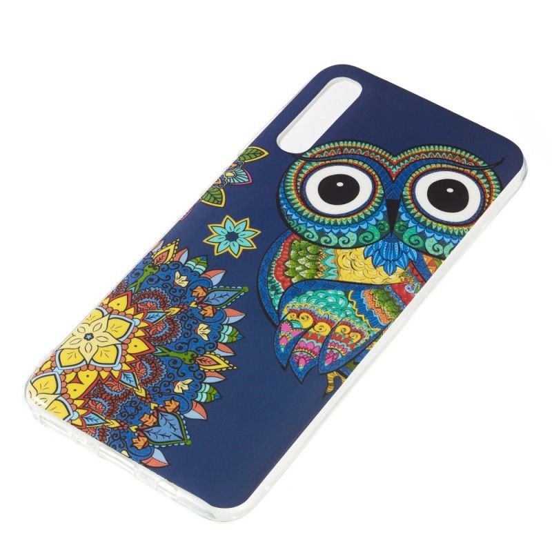 Hoesje Samsung Galaxy A70 Telefoonhoesje Fluorescerende Mandala-Uil