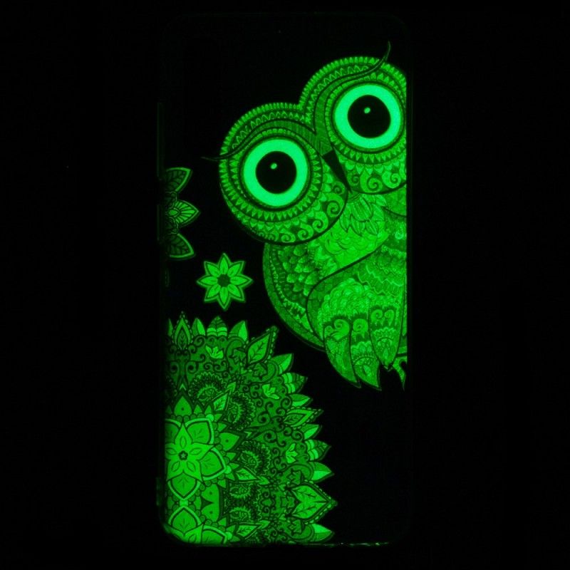 Hoesje Samsung Galaxy A70 Telefoonhoesje Fluorescerende Mandala-Uil