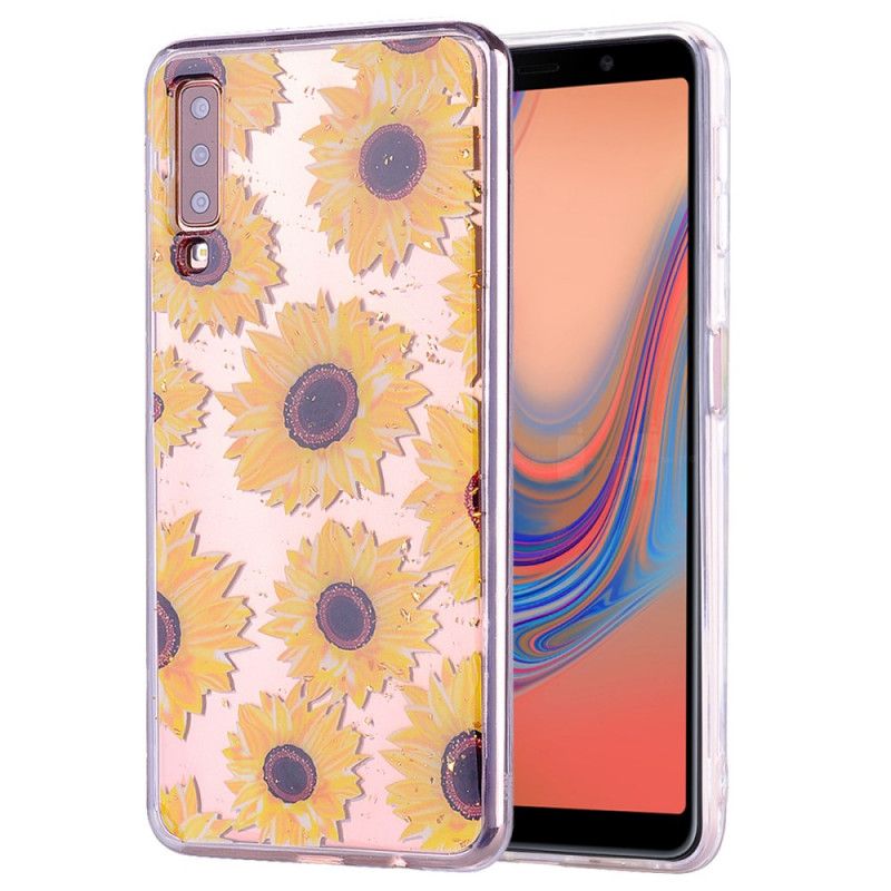 Hoesje Samsung Galaxy A70 Zonnebloemen En Hagelslag