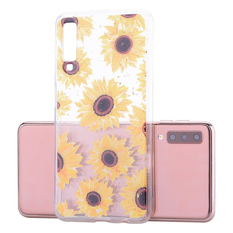 Hoesje Samsung Galaxy A70 Zonnebloemen En Hagelslag