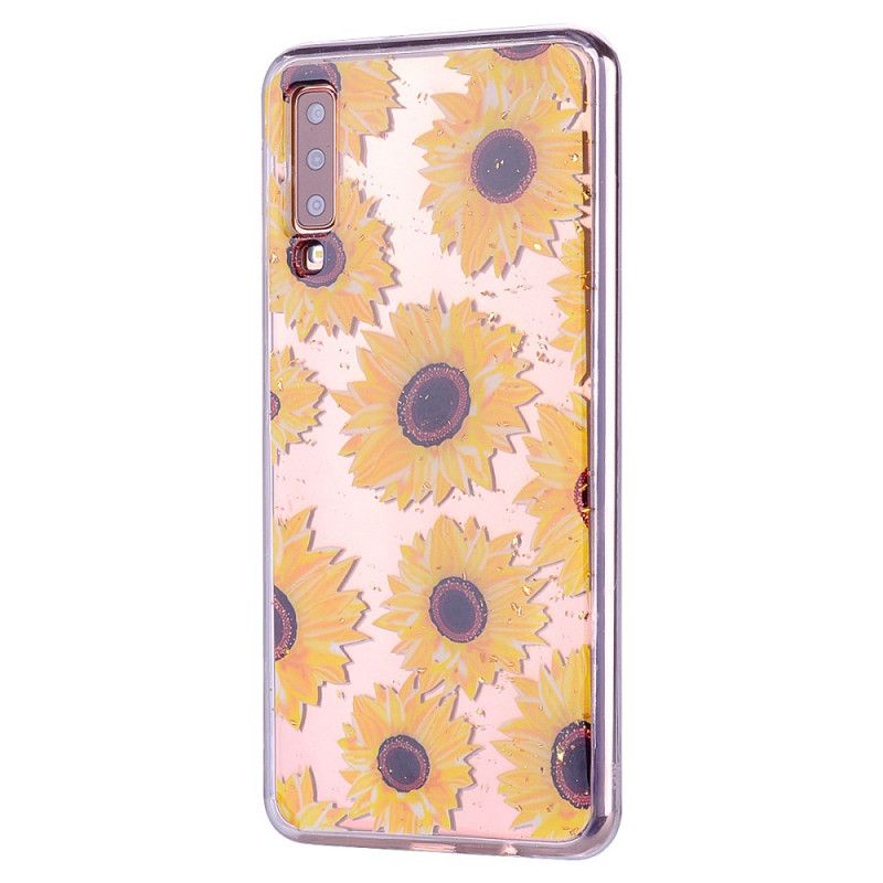 Hoesje Samsung Galaxy A70 Zonnebloemen En Hagelslag