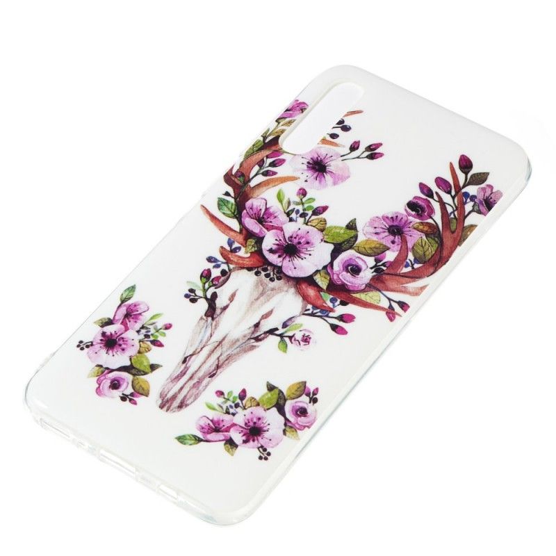 Hoesje voor Samsung Galaxy A70 Eland Met Fluorescerende Bloemen